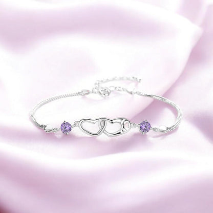 Rose Gold Double Heart Love Bracelet