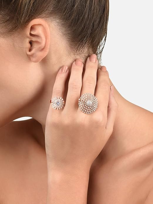 Cubic Zirconia Wedding Rings Set of 2