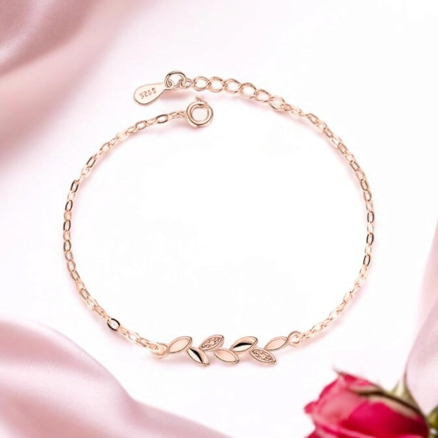 Copper Sterling Silver Plated Charm Bracelet for Women & Girls