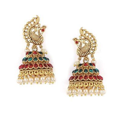 Gold Plated Stylish Traditional Jhumka Earrings