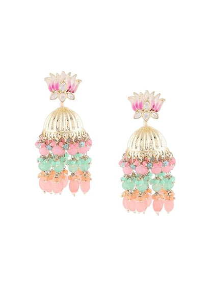 Multicolor Meenakari Layered Jhumki Drop Earrings
