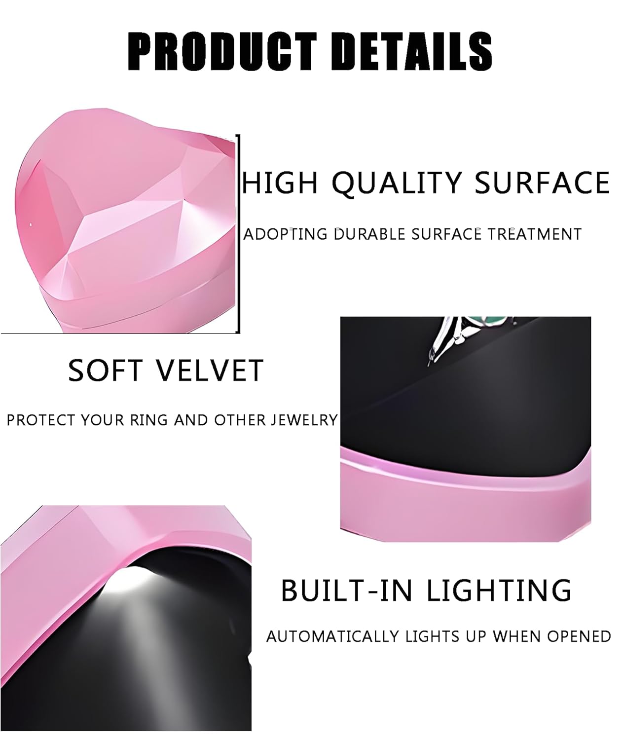 Proposal Ring Box with Light in Blue Elegant Design for Engagement & Romantic Surprise