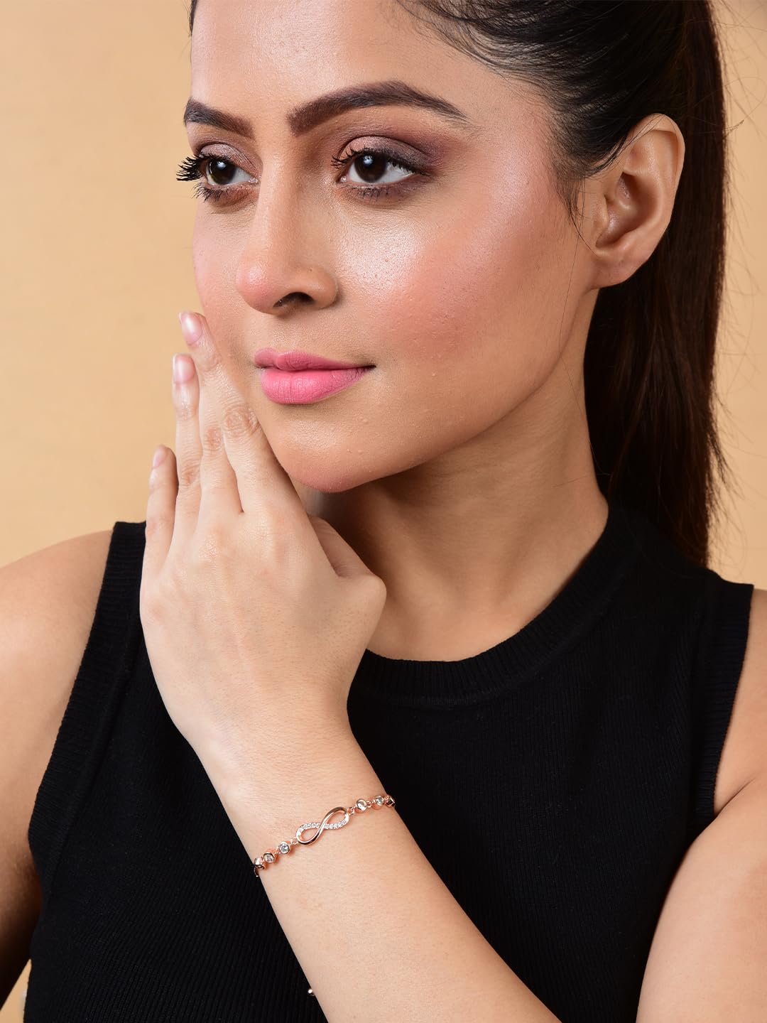 Infinity Diamond Gold Love Knot Bracelet