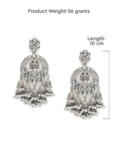 Oxidised earrings with antique silver finish