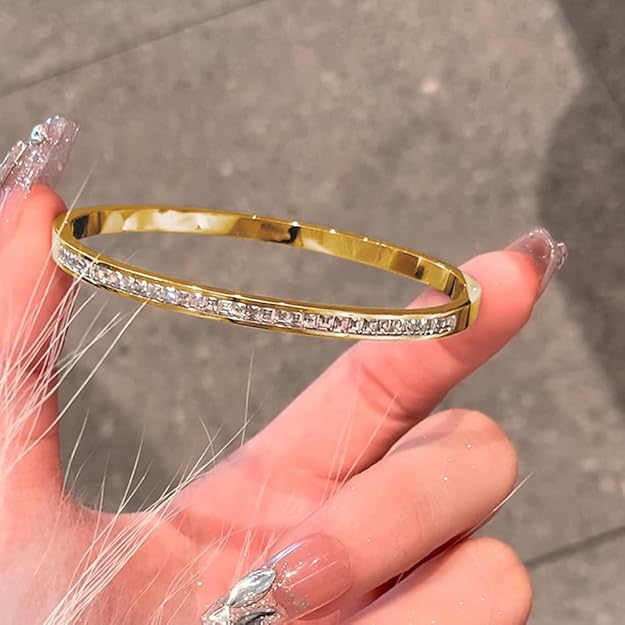 Gold Plated Crystal Cuff Bracelet