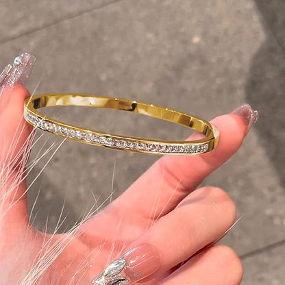 Gold Plated Crystal Cuff Bracelet