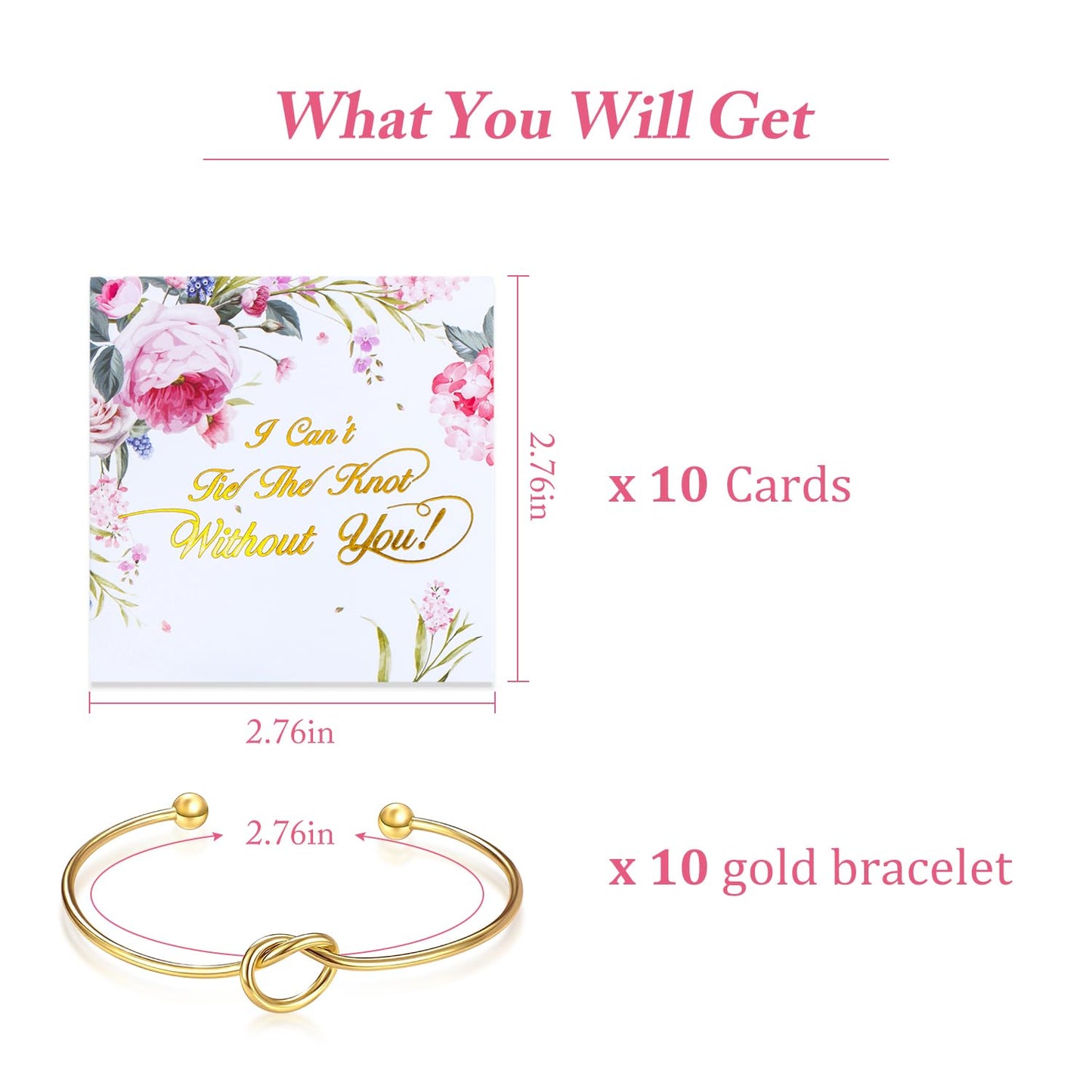 Love Knot Bangle Bracelet Set (10 Pcs)