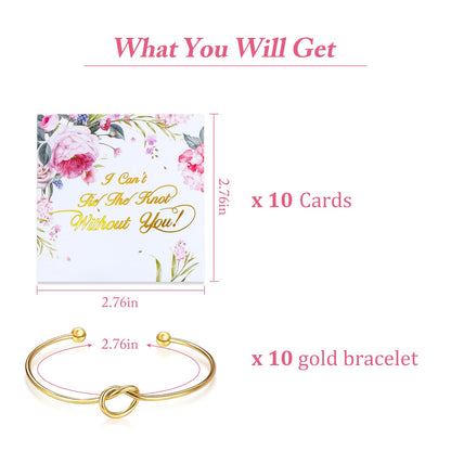 Love Knot Bangle Bracelet Set -Gold- (10 Pcs)