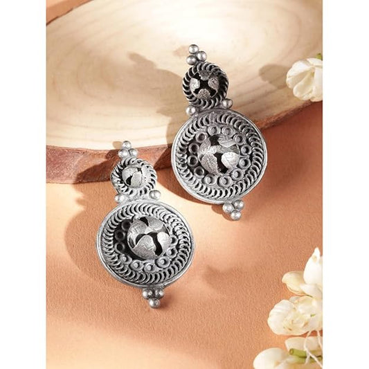 Oxidised Ethnic Dangle Earrings