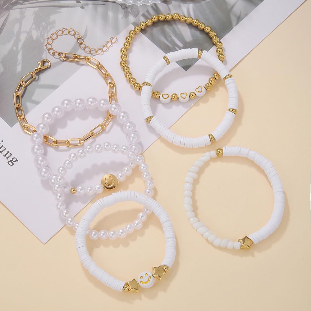 7-Pcs Colorful Beaded Bracelet Set for Friends