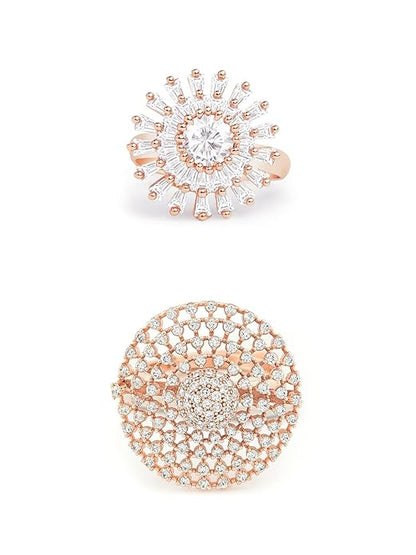 Cubic Zirconia Wedding Rings Set of 2