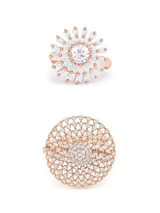 Cubic Zirconia Wedding Rings Set of 2