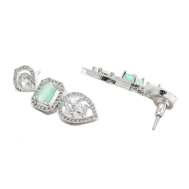 American diamond emerald necklace with rich green stones