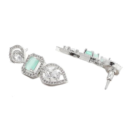 American diamond emerald necklace with rich green stones