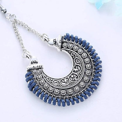 German silver oxidised earrings with antique finish