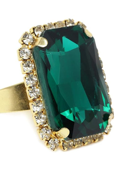Crystal Rings in Green Crystal Shine