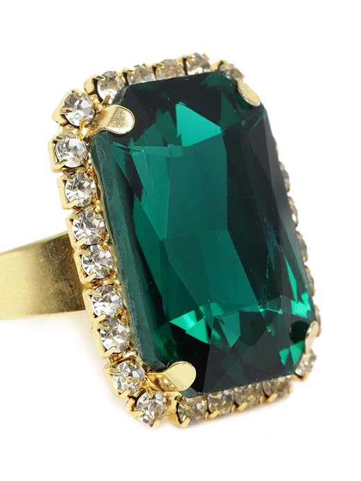 Crystal Rings in Green Crystal Shine