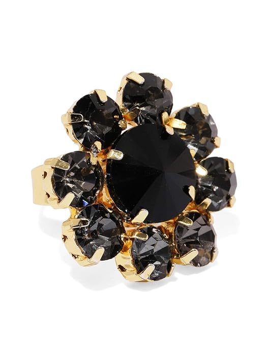 Crystal Wedding Rings in Contemporary Black