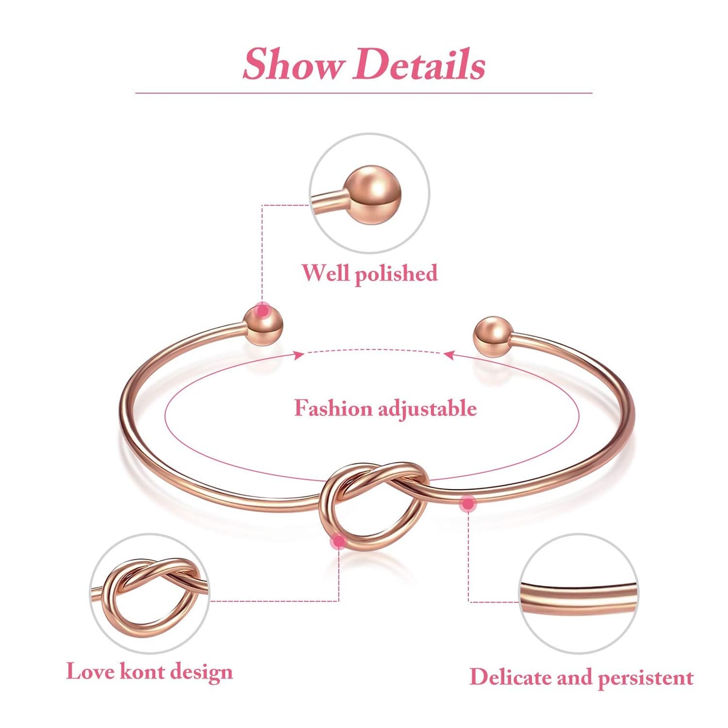 Love Knot Bangle Bracelet Set (10 Pcs)