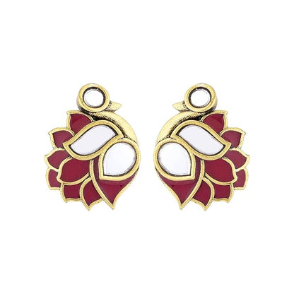 Large Silver Stud Earrings in Bird Motif Traditional Design