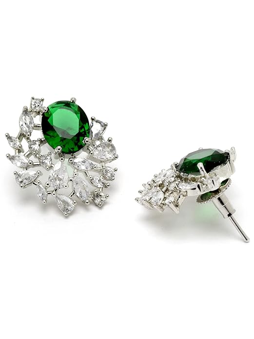 American diamond stud earrings with elegant sparkling finish