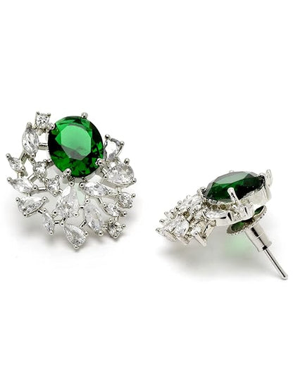 American diamond stud earrings with elegant sparkling finish