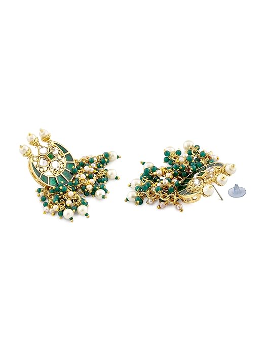 Kundan Meenakari Choker Green Beaded Set