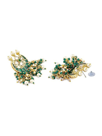 Kundan Meenakari Choker Green Beaded Set