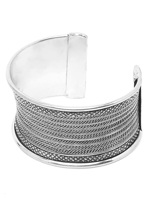 Oxidized Bangles Silver Cuff Bracelet