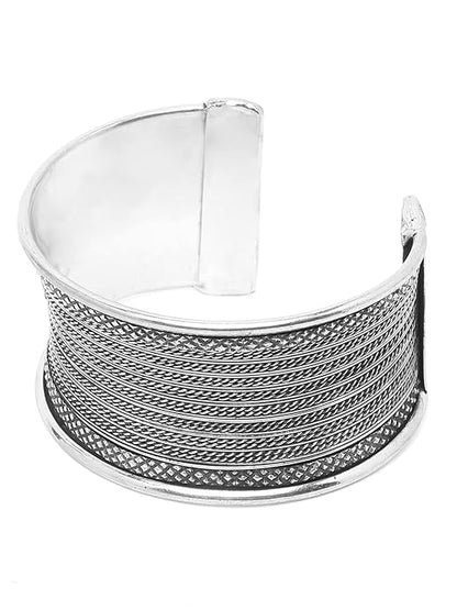 Oxidized Bangles Silver Cuff Bracelet