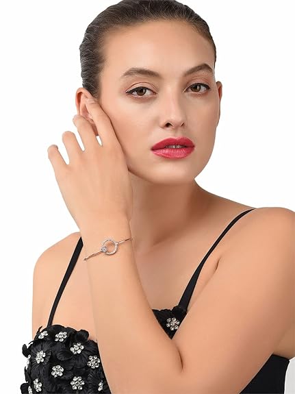 Gold & Rose Gold Cubic Zirconia Kada Bracelet