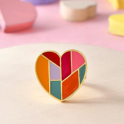 Mosaic Heart Adjustable Traditional Wedding Ring