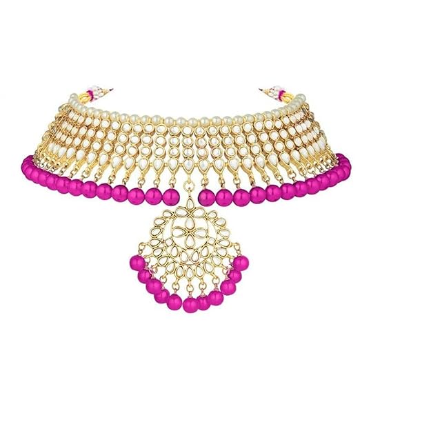 Bridal Kundan Jewellery Pearl Choker Set