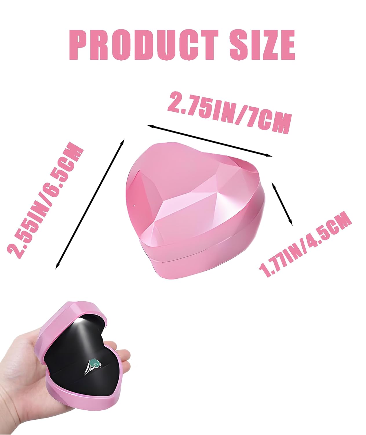 Proposal Ring Box with Light in Blue Elegant Design for Engagement & Romantic Surprise