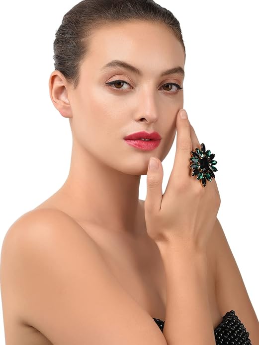 Black Tourmaline Ring Style in Black & Green