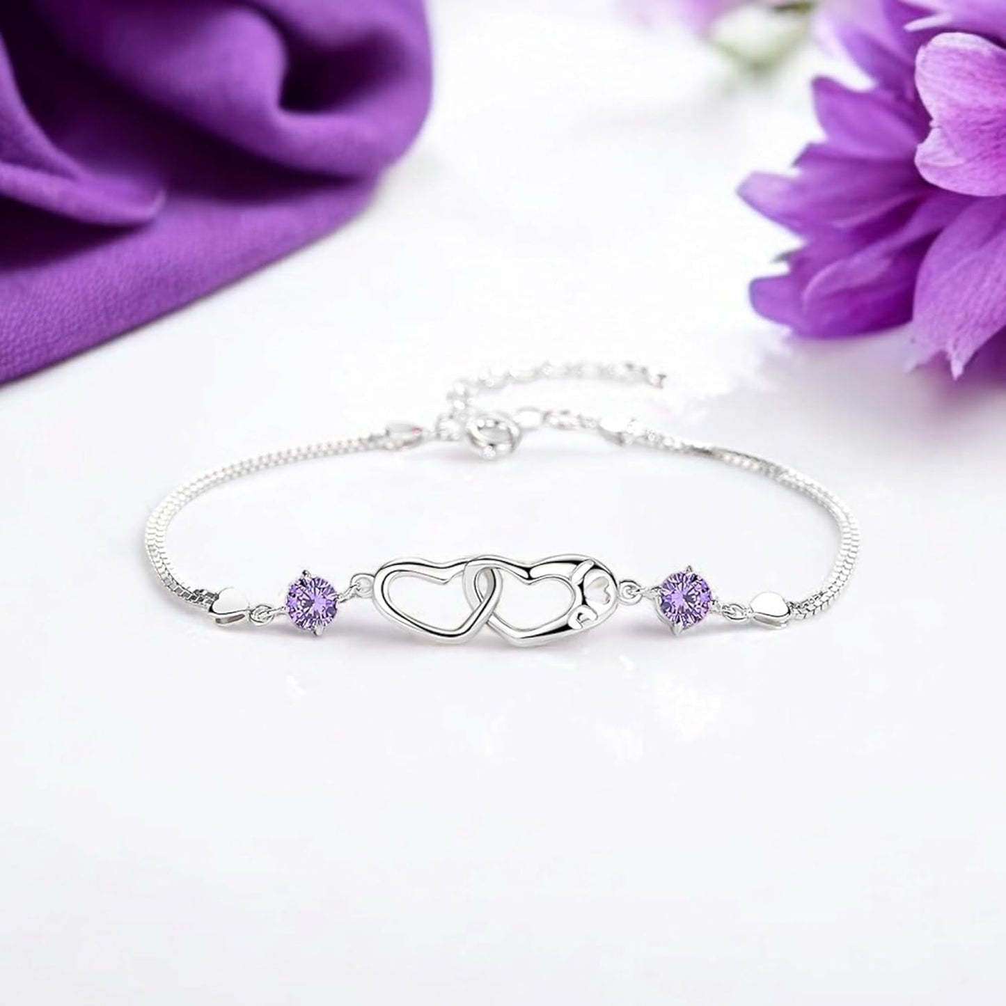 Rose Gold Double Heart Love Bracelet