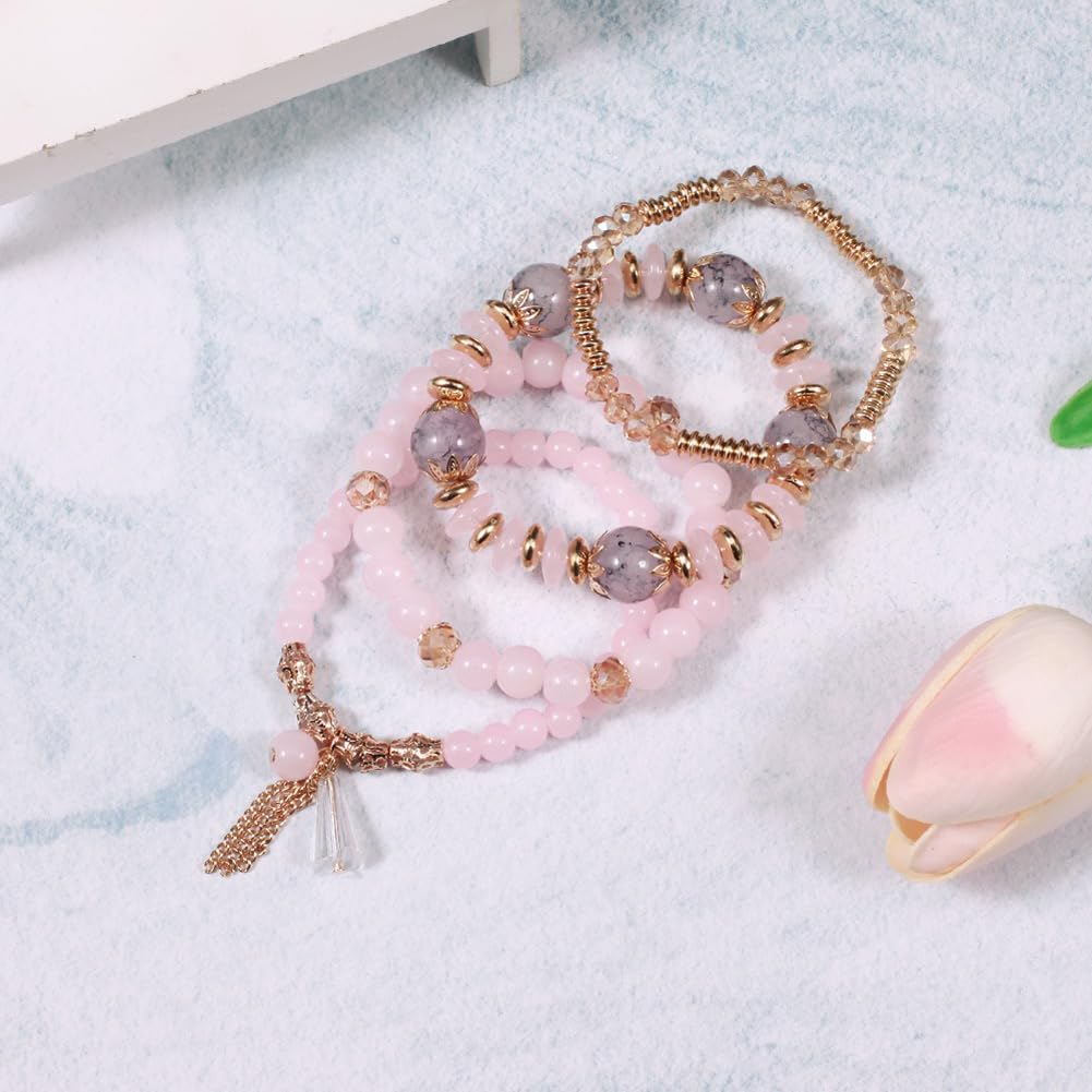 Bohemian Multilayer Crystal Bead Charm Bracelet