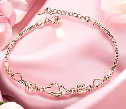 Copper Sterling Silver Charm Bracelet for Women(Pack of 1)