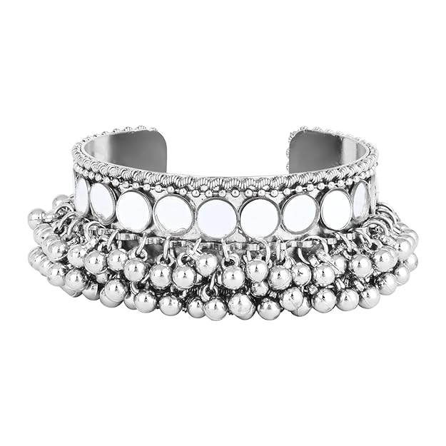 Women's Adjustable Bracelet Oxidised Ghungroo Kada