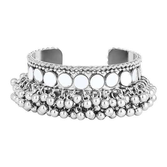 Women's Adjustable Bracelet Oxidised Ghungroo Kada