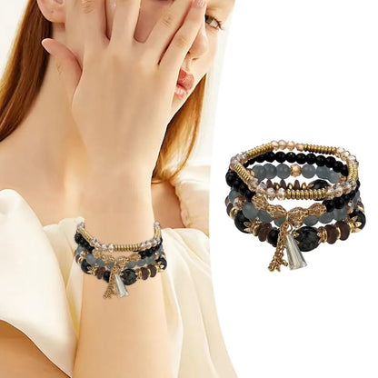 Bohemian Multilayer Crystal Bead Charm Bracelet