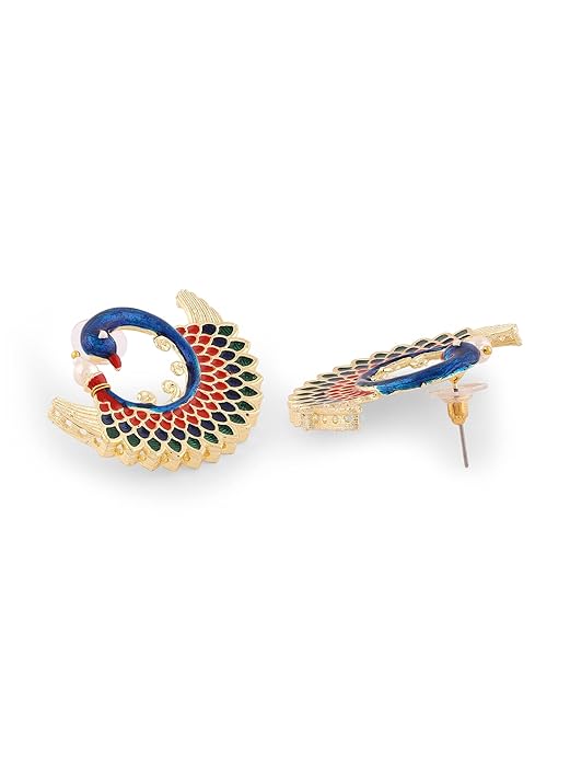 Meenakari Necklace Multicolor Peacock Design Choker Set