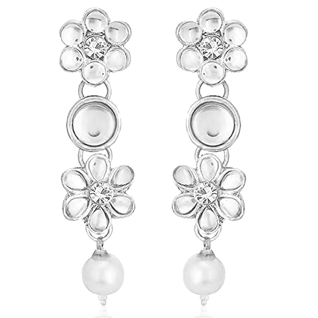 Emerald Necklace and Earring Set in Kundan and Beads Studded Necklace Earrings Maang Tikka Ethnic Jewellery Set for Women