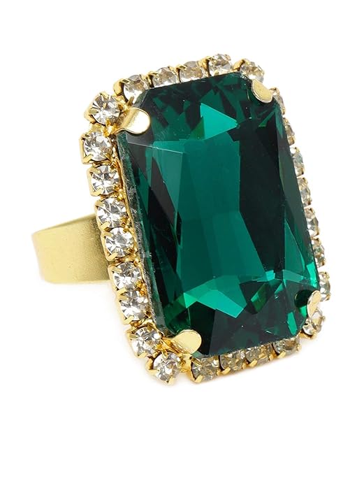 Crystal Rings in Green Crystal Shine