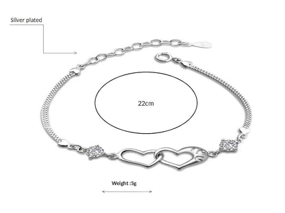 Rose Gold Double Heart Love Bracelet