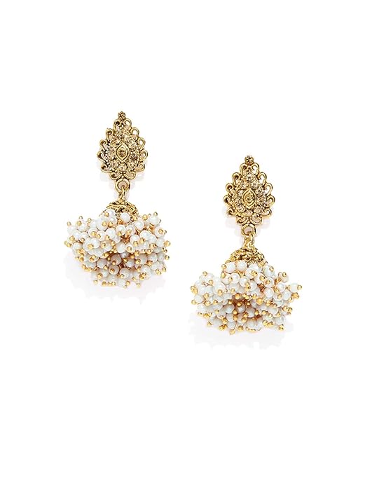 Antique Gold Jhumki Dangle Earrings