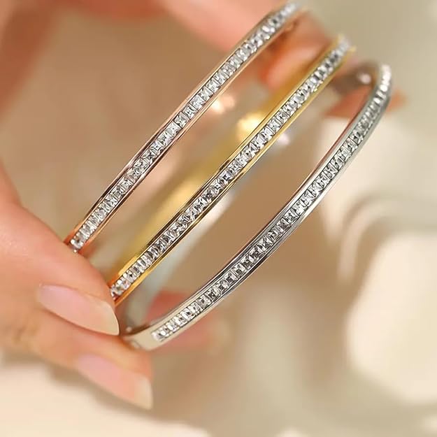 Gold Plated Crystal Cuff Bracelet