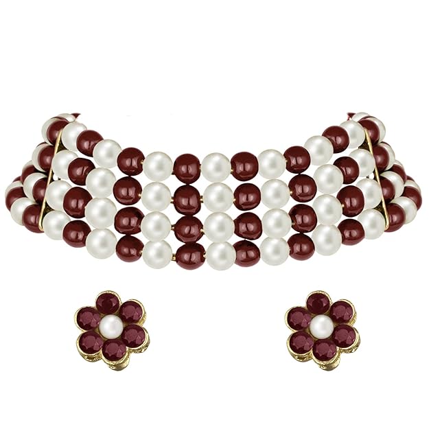 Maharani Necklace in Traditional Maharani Haar Necklace with Earrings Bridal Jewellery Set for Women