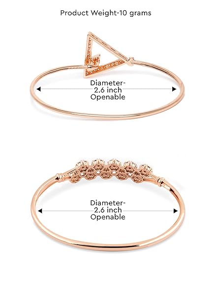 Cubic Zirconia Rose Gold Bracelet For Women (2 Pcs)