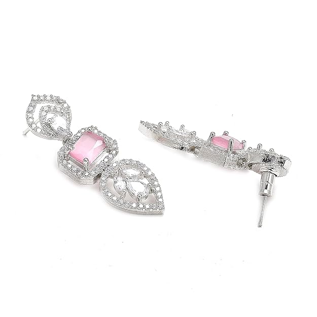 American diamond emerald necklace with rich green stones